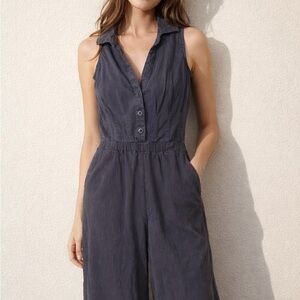 Monrow Charcoal Sleeveless Jumpsuit